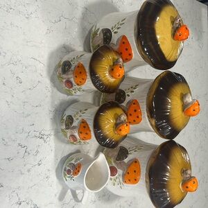 VTG 70’s Merry Mushroom Toadstool Laurentian Canister Cookie Jar Ceramic Marked